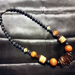 Wood beaded necklace